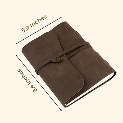 Leather Notebook Journal, Travel Journal with 2 Pockets, Vintage Refillable  Journal for Writing, Diary Journal for Women, Men, Girls and Boys, 100GSM  Lined Paper, 160 Pages (Brown A6 7.3 x 5.1) - Yahoo Shopping