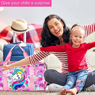 Kids Overnight Duffle Bag Girls Dance Bag Teens Sports Gym Bag with Shoe  Compartment, Unicorn Carry On Sleepover Weekender Travel Bag for Kid