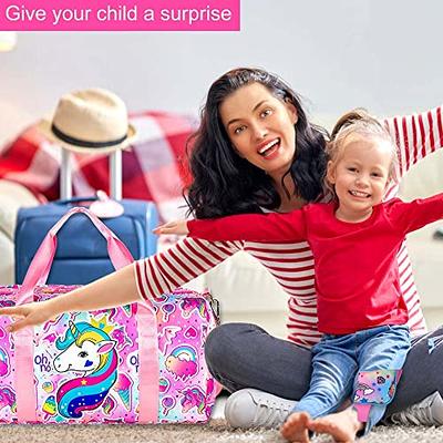 Dance Bag Girls Gymnastics Bag Kids Overnight Duffle Bag Unicorn Gym Sports  Ballet Bag with Shoe Compartments, Kids Travel Weekender Sleepover Carry