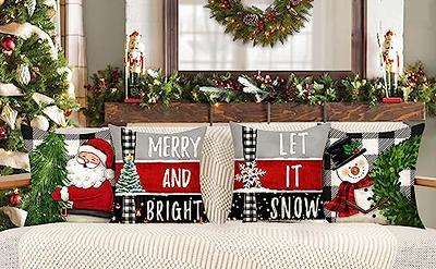 Christmas Pillow Covers 18x18 Set of 4 Throw Pillow Cover Holiday Xmas  Decor