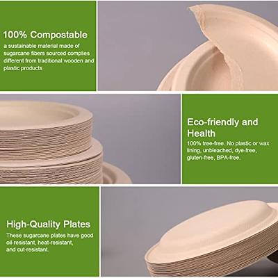 100/150/150Pcs 6 Inch Small Paper Plate Compostable Disposable