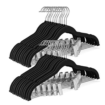 Zober Velvet Hangers 50 Pack - Heavy Duty Black Hangers for Coats, Pants &  Dress Clothes - Non Slip Clothes Hanger Set - Space Saving Felt Hangers for