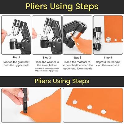 Grommet Tool Kit Eyelet Kit - Grommet Punch Set Including 500Pcs 3/8 Inch  Grommets for Fabrics