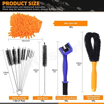 Bike Chain Cleaner Set Bicycle Cleaning Brush Tools Kits Washing Set with  Sprocket Scraper Repair Machine Brushes Mitt Clean Gear for Mountain, Road