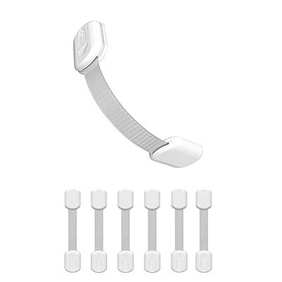  CUTESAFETY Child Proof Safety Locks - Baby Proofing Cabinet  Lock with 6 Extra 3M Adhesives - Adjustable Strap Latches to  Cabinets,Drawers,Cupboard,Oven,Fridge,Closet Seat,Door,Window (White, 6) :  Baby