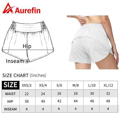 YYV Women's Running Shorts with Zipper Pockets Quick-Dry Elastic