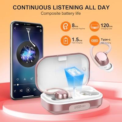 Wireless Earbuds Bluetooth V5.3 Headphones 50H Playback Deep Bass Stereo  Ear Buds with LED Power Display Charging Case IPX7 Waterproof Earphones  with