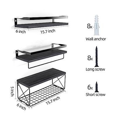 Yoneston Adjustable Bamboo Bathroom Shelf over Toilet 3-Tier Bathroom Wall  Shelf for Towel Storage Bath Accessories Organizer Kitchen Living Room,Black  