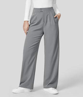 Halara High Waisted Side Pocket Wide Leg Work Pants - Bean Green -  L(regular) sweatpants jogger pants stacked sweatpants cargo joggers - Yahoo  Shopping