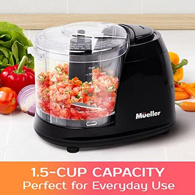 Mueller Mini Food Processor, Electric Food Chopper, 1.5-cup Meat Grinder,  Mix, Chop, Mince and Blend Vegetables, Fruits, Nuts, Meats, Stainless Steel  Blade, Black - Yahoo Shopping