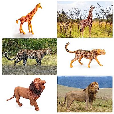 Zoo Animal Figures, 18 Piece Realistic Mini Jungle Animals Toys Set,  Educational Learning Toys Forest Animals Figure Playset, Cake Toppers  Christmas