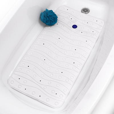 Ray Star 17 in. x 36 in. Gray PVC Foam Bathtub Mat Non-Slip Shower and Bath Mats