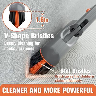 eazer Grout Brush with Long Handle, 180°Rotation Tile Grout Cleaning Tool,  V-Shape Shower Scrubber Cleaner Stiff Bristle for Cleaning Bathroom Wall,  Baseboards, Tile Floors - 53in - Yahoo Shopping