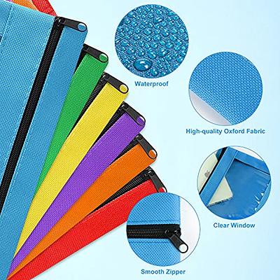 OCHIDO Pencil Pouch for 3 Ring Binder,Bulk,30 Pack in Assorted Colors,Zipper Pencil Case with Clear Window,3-Hole Binder Cloth Pencil Bag for