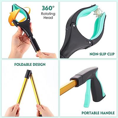 Grabber Reacher Tool 19 Inch Long, Foldable Pick Up Stick - Strong Grip  Magnetic Tip - Heavy Duty Trash Picker Claw Reacher Grabber Tool Elderly