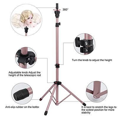 Klvied Reinforced Wig Stand Tripod Mannequin Head Stand, Adjustable Holder  fo