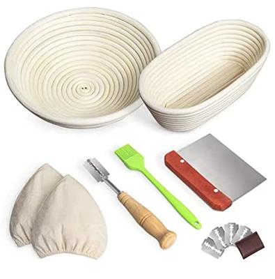 Proofing Baskets for Bread Baking, Round 9” Sourdough Starter Kit,  Bannetons Bread Proofing Baskets, Sourdough Bread Baking Supplies - Yahoo  Shopping