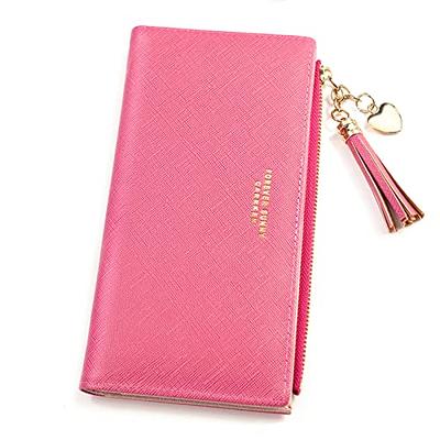 Wallets for Women Leather Cell Phone Case Holster Bag Long Slim Credit Card Holder Cute Minimalist Coin Purse Thin Large Capacity Zip Clutch Handbag