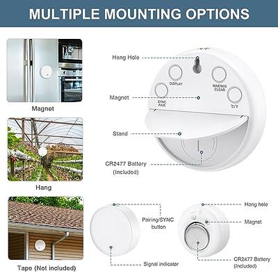 Indoor Outdoor Thermometer with Wireless Sensor Digital Temperature Monitor  Meter Max & Min Record Large LCD Display for Home Bedroom Office (1 Sensor)  