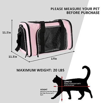 Pink Pet Cat Carrier Airline Approved, Dog Carriers for Small Dogs,  Collapsible Dog Cat Travel Carrier Bag for Small Medium Cat 