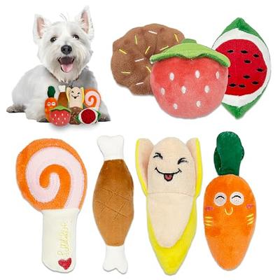 4PCS Funny Dog Toys - Chew Toy for Medium Small Large Dogs - Cool Dog Stuff  Plush Squeaky Pet Toys - Cute Gift for Dog Birthday, Halloween and