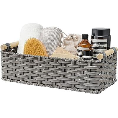 GRANNY SAYS Wicker Baskets for Storage, Wicker Baskets for Shelves, Toilet  Basket Tank Topper, Waterproof Toilet Tank Basket, Toilet Paper Basket for  Back of Toilet, 14¼ x 6½ x 4¼, Gray 