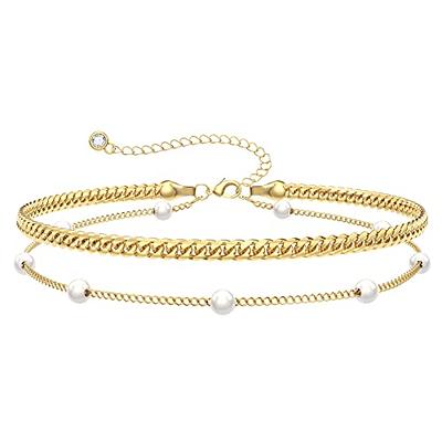 Soyzvteo Gold Bracelets for Women Cuban Link Paperclip Chain Bracelet Sets  Boho Stackable Bracelet Jewelry Sets for Teen Girls