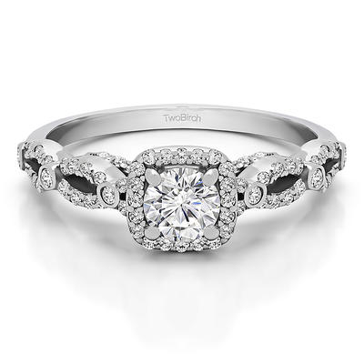 Portfolio by de Beers Forevermark Diamond Cushion-cut Cathedral Solitaire