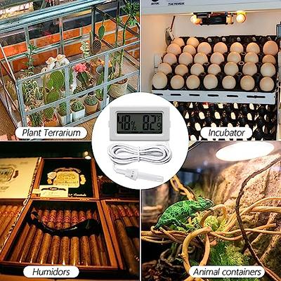 Mini Reptile Terrarium Digital Thermometer Hygrometer with Probe Humidity  Gauge