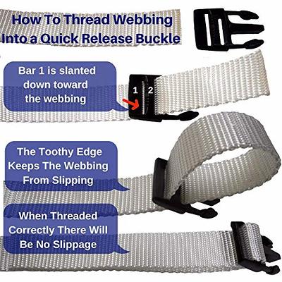 Plastic Buckles for Straps 1: Quick Side Release Buckle Clip 4 set +  Tri-Glide Slide 8 pcs Fit 1 inch Wide Nylon Strap Webbing Belt, Heavy Duty  Dual