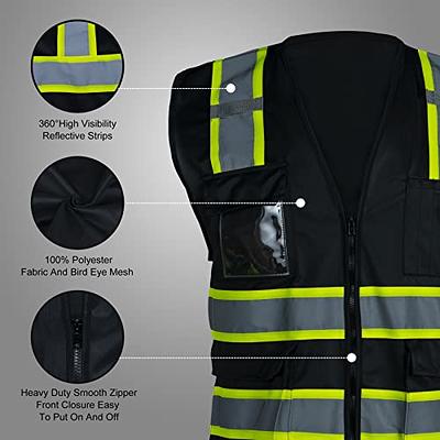 TICONN Reflective Safety Vest High Visibility Class II Mesh Vest for Women  & Men Meets ANSI Standards
