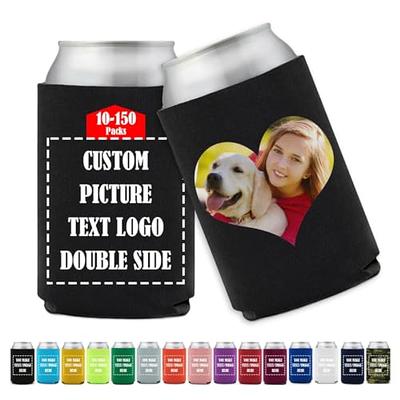 Custom Beer Can Sleeve Cooler Bulk 1-150pcs Personalized Design Insulated  Beverage Bottle Holder, 12 oz can. Customized Insulated Can Sleeve with  Logo