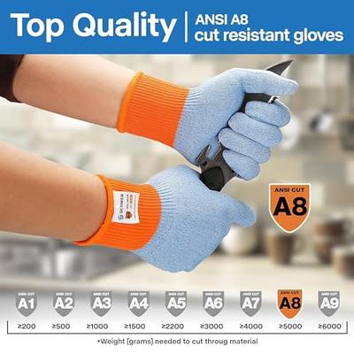 Schwer Patented Cut Resistant Gloves with ANSI A9 Reinforced 4 Fingers,  Food Grade & Touch Screen Cutting Gloves Without Fiberglass, Suit for  Kitchen
