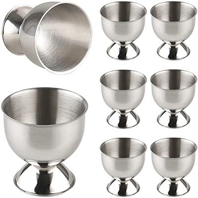 Egg Cups Plates with Base Stainless Steel Single Egg Holder Tray Cup for  Breakfast Household Kitchen Tool
