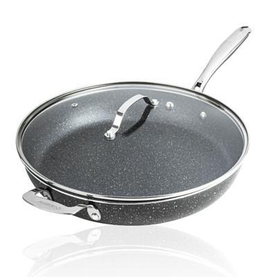 Nutrichef Non Stick Ceramic Frying Pan with Lid NCHGLDX14