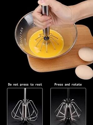 Stainless Steel Semi-automatic Egg Beater, Household Hand-held Rotating Egg  Beater, Baking Tool