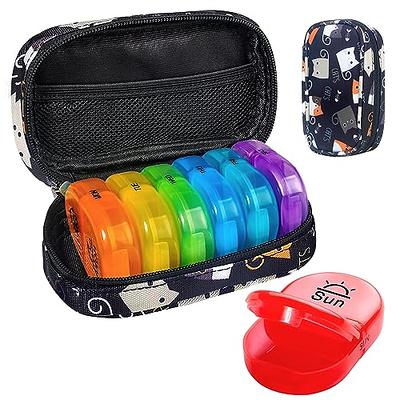 Serfeymi Weekly Travel Pill Organizer 2 Times A Day AM PM Upgraded Rainbow Pill  Box 7 Day with Portable Zipper Canvas Pill Case, Medicine Organizer for  Pills, Vitamins, Fish Oils - Black 02 - Yahoo Shopping