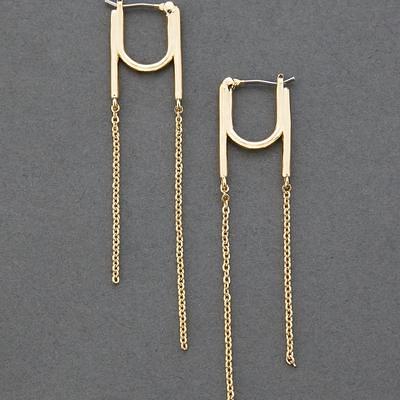 Lucky Brand 14K Gold Plated Chain Hoop Earring - Women's Ladies