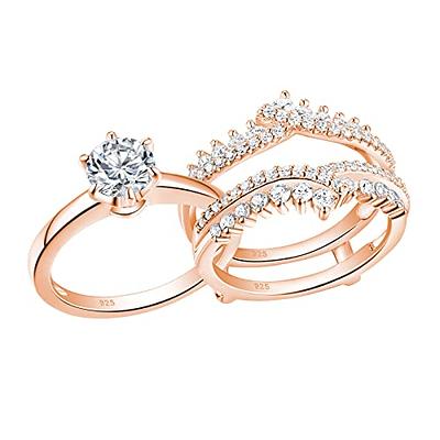 Newshe Engagement Rings for Women Wedding band Ring Enhancer Bridal Set 3.5  Ct 925 Sterling Silver Halo 5A Cz Size 6 - Yahoo Shopping