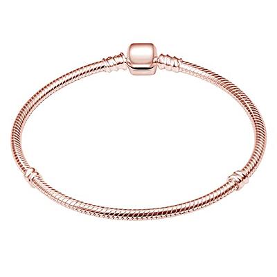 TINSLO Snake Bracelet for Pandora Charm, 925 Sterling Silver Rose Gold  Jewelry Bucket Buckle Jewelry Snake Chain Bracelet Fits Any Charm Gift For  Women Girls - Yahoo Shopping