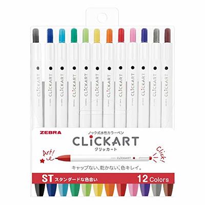 Zebra Clickart Knock Sign Pen 12 Color Set - Standard