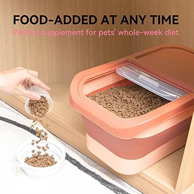 DDMOMMY 10-13 Lbs Dog Food Storage Container, Collapsible Dog Food Container  with Sliding Lid, Scoop