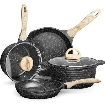 12 Piece Nonstick Pots and Pans Sets,Kitchen Cookware with Ceramic Coating,Dishwasher  Safe,Frying Pan Set with Lid - Yahoo Shopping