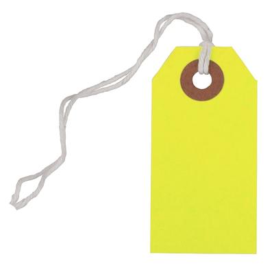 CleverDelights Yellow Price Tags - 2 x 3.5 - 100 Pack - Paper