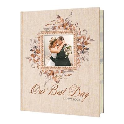 Wedding Guest Book - Personalized Polaroid Guest Book for Wedding with Pen  120 Pages Hardcover 8 x 10, Good as Wedding Scrapbook & Reception