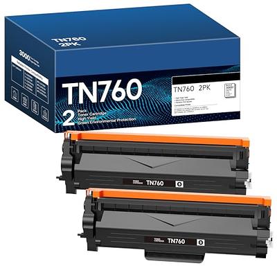 (2-Pack) Compatible TN-760 Toner Cartridge TN760 Used for Brother  HL-L2350DW HL-L2395DW MFC-L2710DW MFC-L2750DWXL Printer, by EasyPrint