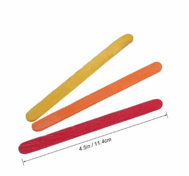 Colored Popsicle Sticks, 200 Pack, 4.5 Inch, Colored Craft Sticks, Colorful  Po