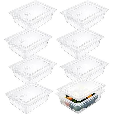 Restaurantware Met Lux 6 inch Deep Food Pans,1 1/6 Size Commercial Food Storage Container-Freezer-Safe,Break-Resistant,Clear Plastic Cold Pans