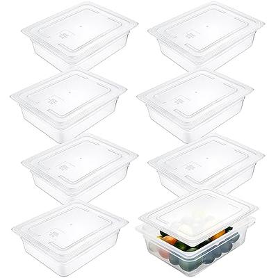 Clear 1/6 Size, Food Pan Polycarbonate Square Food Storage Containers with  Lids for Kitchen Restaurant Food Prep (8 Pcs, 2.6 Inch, 1 Quart) - Yahoo  Shopping