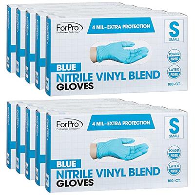 ForPro Disposable Nitrile Gloves, Chemical Resistant, Powder-Free,  Latex-Free, Non-Sterile, Food Safe, 4 Mil, Black, Small, 100-Count